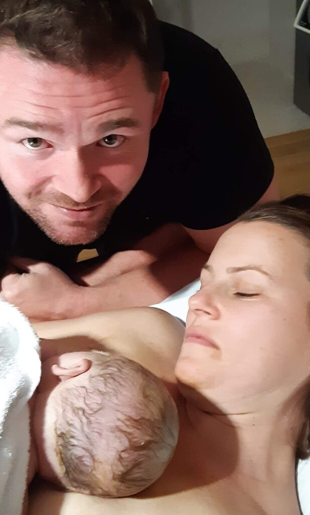first family photo, birth, labour, hypnobirthing, mindful birthing